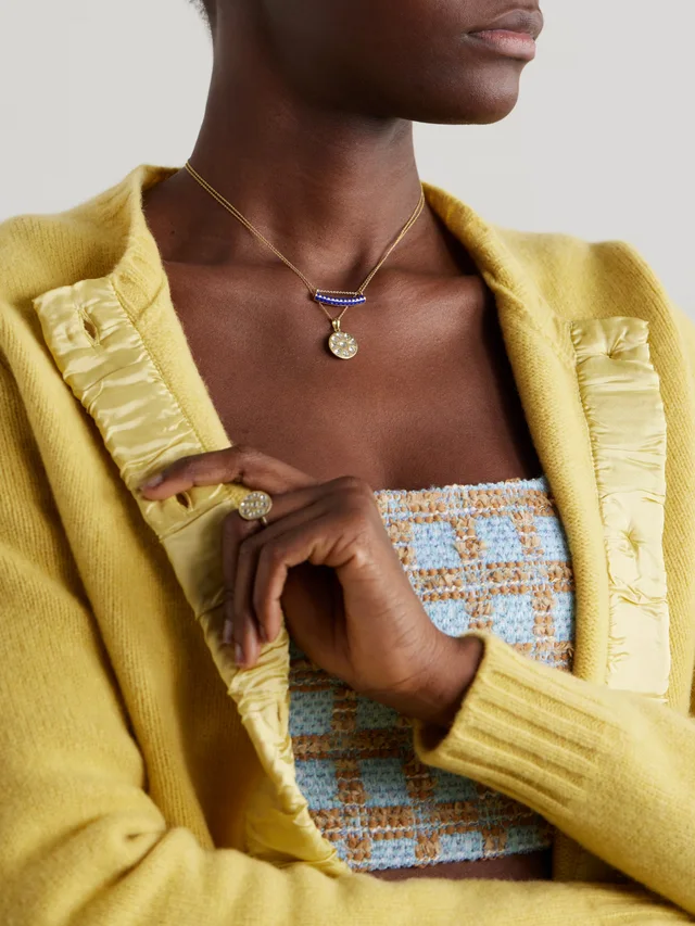 AMRAPALI LONDON 18-karat gold enamel necklace in Metallic, photo 2 of 2 from NET-A-PORTER (Canada)