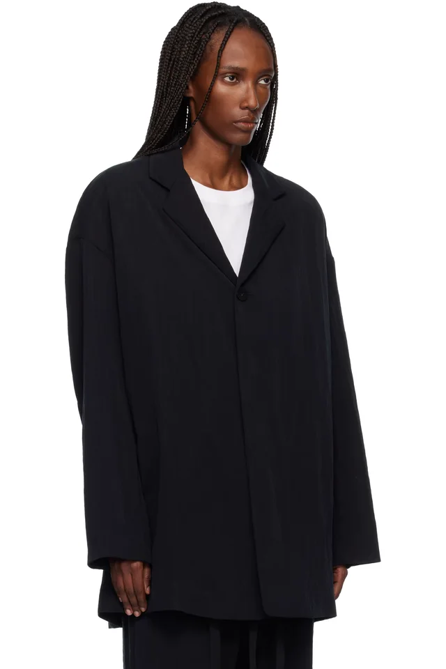 Fear of God Black Tencel Nylon Unlined Relaxed Blazer, photo 2 of 4 from SSENSE