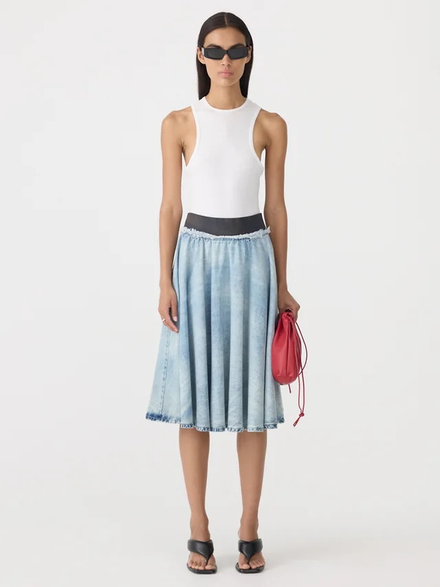 Bassike Elastic Circle Denim Skirt from bassike, photo 1 of 1