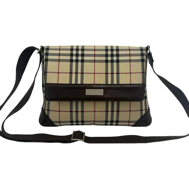 Burberry Novacheck Canvas Leather Shoulder Bag in Canvas from LuxUness