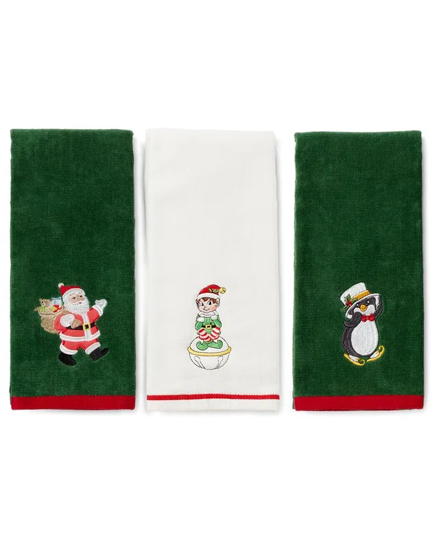 Lenox 3pc Holiday Elf, Santa & Penguin Kitchen Towels, image 1 of 1 from Rue La La