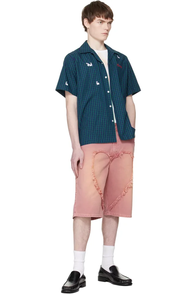 Carne Bollente Blue 'Check Me Out' Shirt, photo 4 of 4 from SSENSE