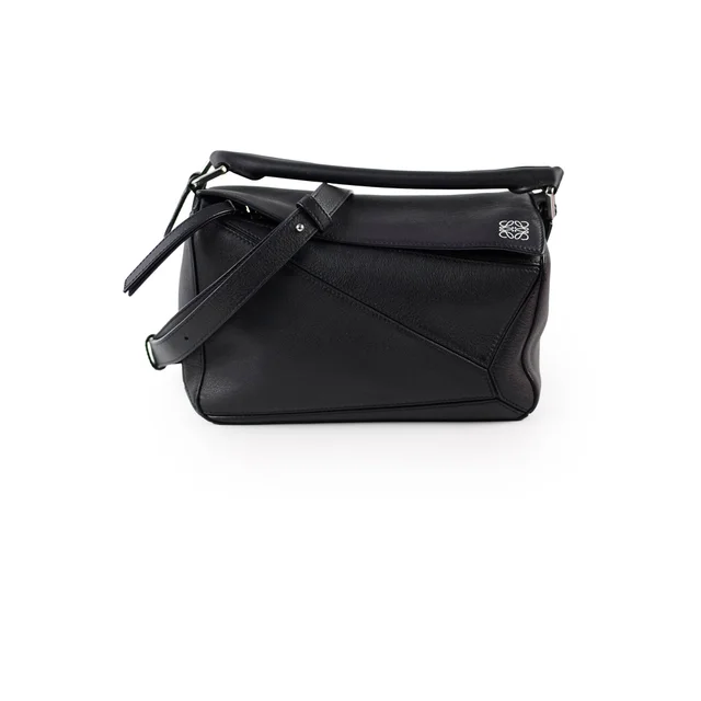 Loewe Puzzle Small Black in Black Leather from The Purse Affair