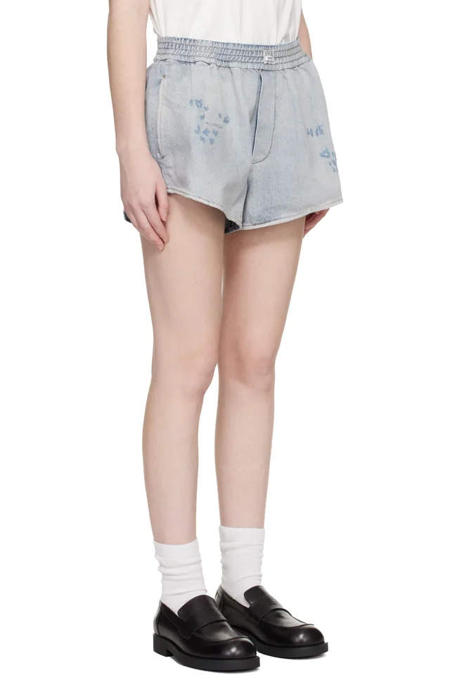 MM6 Maison Margiela Blue Boxer Denim Shorts, photo 2 of 2 from SSENSE