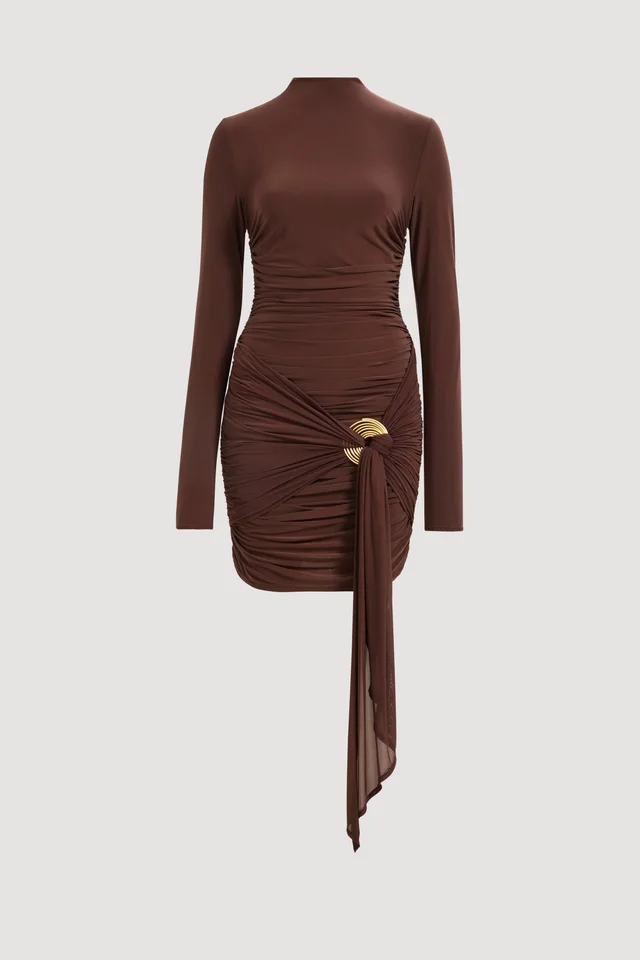 AJE Selah Jersey Mini Dress in Brown from Aje, photo 1 of 1