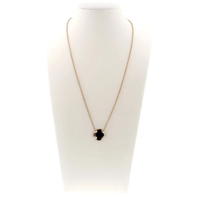 Van Cleef & Arpels Pure Alhambra necklace in yellow gold and onyx in Yellow from Collector Square, photo 2 of 3