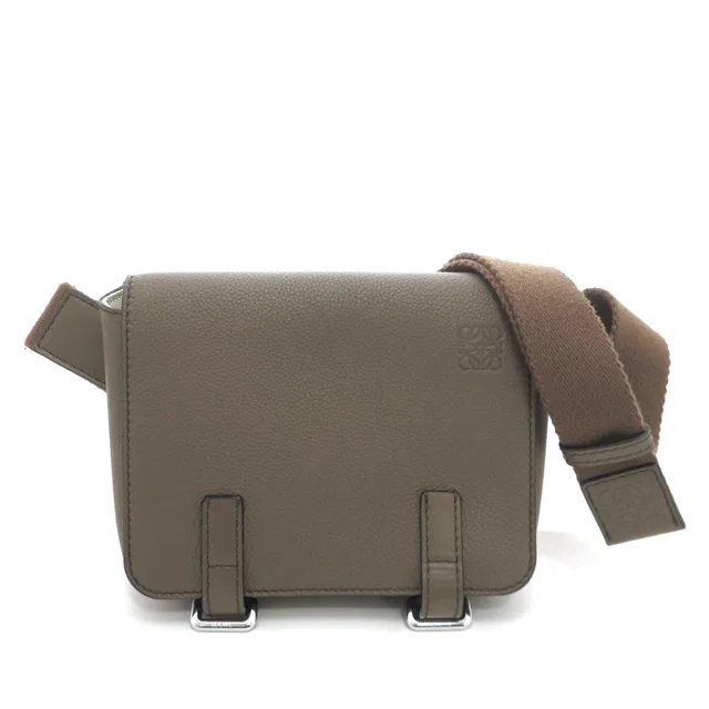 Loewe Military Bum Bag Leather Khaki in Green Leather from The Reluxe