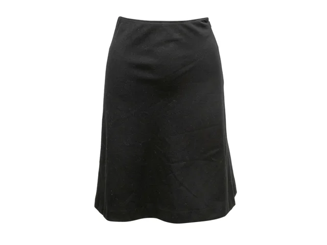 Vintage Black Valentino Pleated Back Wool Skirt Size US 4 in Black Wool from Designer Revival