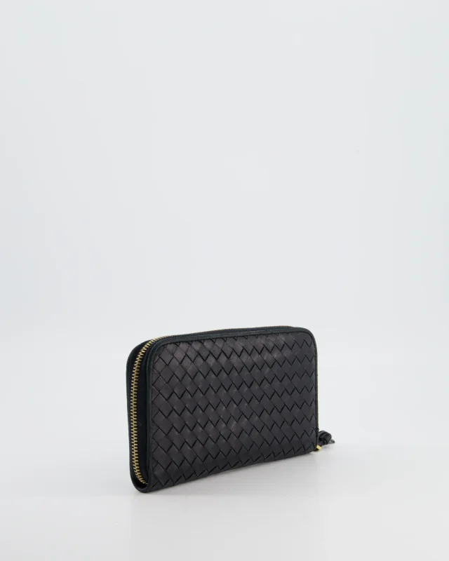 Bottega Veneta Intrecciato Long Wallet in Black Woven leather from Sellier, photo 5 of 12