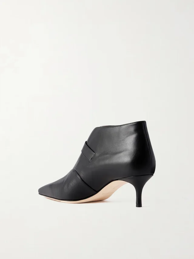 MANOLO BLAHNIK Mendiola 50 buckled leather ankle boots in black 100% Leather, photo 3 of 5 from NET-A-PORTER (Canada)