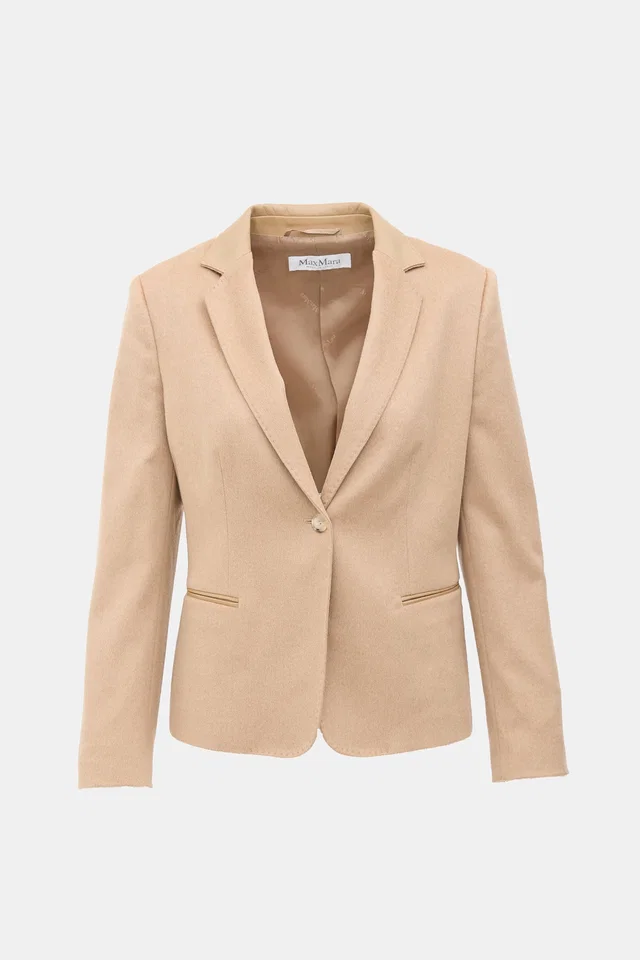 Max Mara Brushed Single Button Blazer in Leather from VSP Consignment