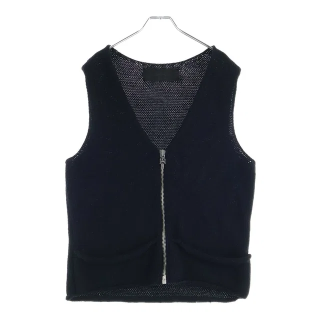 Chrome Hearts Dagger Zip Up Knit Vest Black in Black from The Reluxe