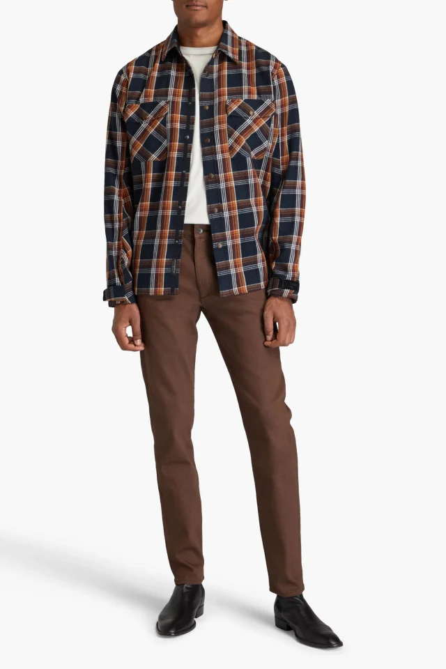 Rag & Bone Jack Checked Cotton-Flannel Shirt in Midnight blue, photo 2 of 4 from THE OUTNET