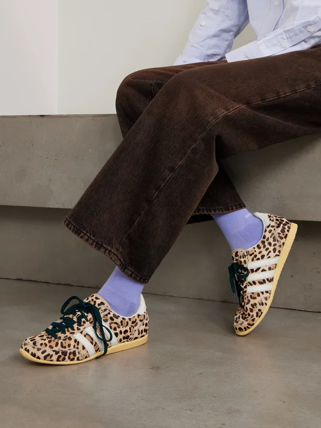 ADIDAS ORIGINALS Japan leather-trimmed leopard-print calf hair sneakers in leopard print 40% Leather 40% Textile fibers 20% Rubber, photo 2 of 4 from NET-A-PORTER (Canada)