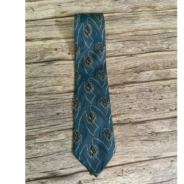 Giorgio Armani Vintage Silk Tie Teal Blue Geometric Pattern Mens Italy in blue Silk from Poshmark