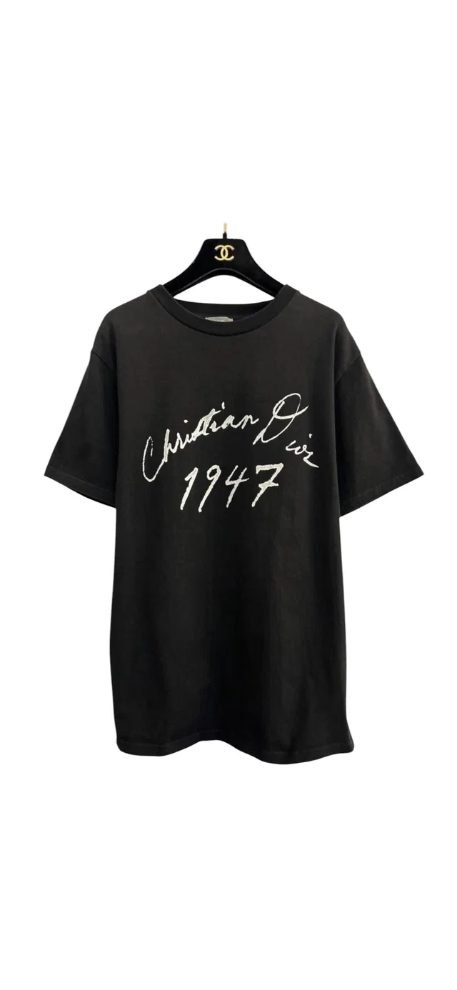 Dior Logo T-Shirt Black/White Sz XS in Black from Luxury Promise