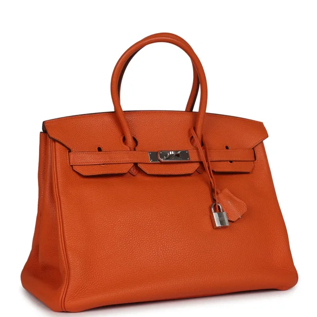 Hermès Birkin 35 Orange Togo Palladium Hardware in Orange Togo leather from Madison Avenue Couture, photo 2 of 9