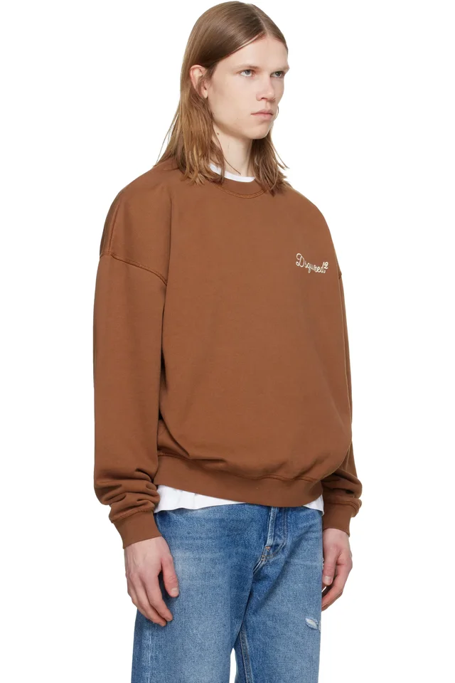 Dsquared2 Brown D2 Signature Relax Fit Crewneck Sweatshirt, photo 2 of 4 from SSENSE