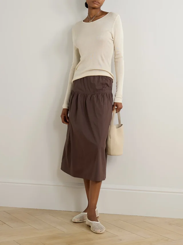 DEIJI STUDIOS Ribbed-knit T-shirt in Beige, photo 2 of 2 from NET-A-PORTER (Canada)