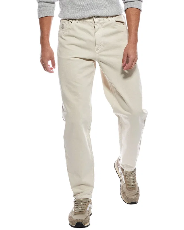 Brunello Cucinelli Beige Relaxed Fit Jean, image 1 of 1 from Gilt