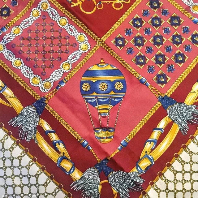 Hermès Women's Scarf - Multi/Red in multicolor|red from Depop, photo 1 of 1