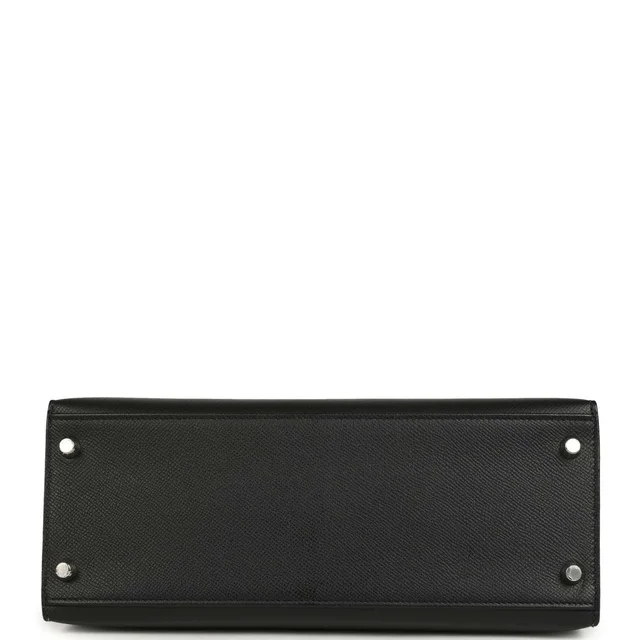 Hermès Kelly Sellier 28 Black Epsom Palladium Hardware in Black Epsom leather from Madison Avenue Couture, photo 6 of 9