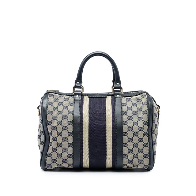 Beige Gucci Medium GG Canvas Web Joy Boston Bag Satchel in Beige Canvas from Designer Revival, photo 1 of 1
