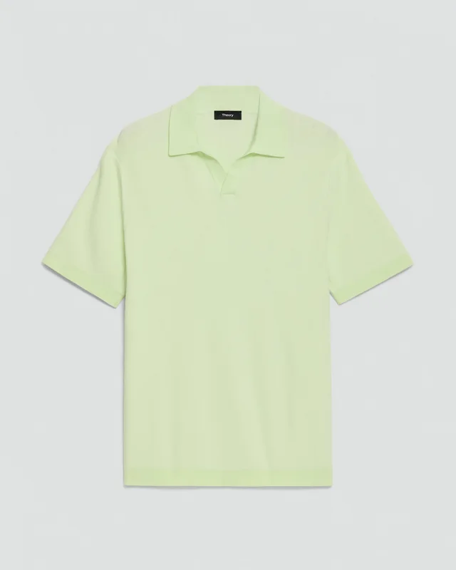 Theory Brenan Polo Shirt in Light Bilen in FADED LIME 62% Viscose, 38% Polyester; Exclusive Of Elastic, photo 7 of 14 from Theory