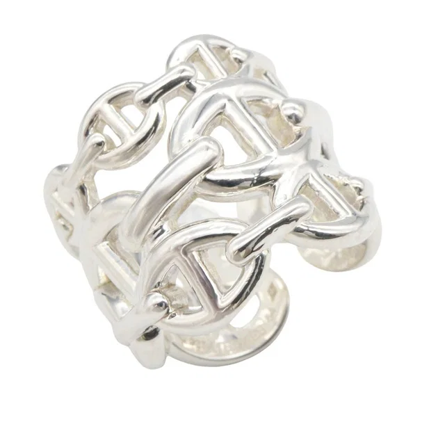 Hermès Ring Chaine D'Ancre Enchainee 925 Sterling Silver in Silver from The Reluxe
