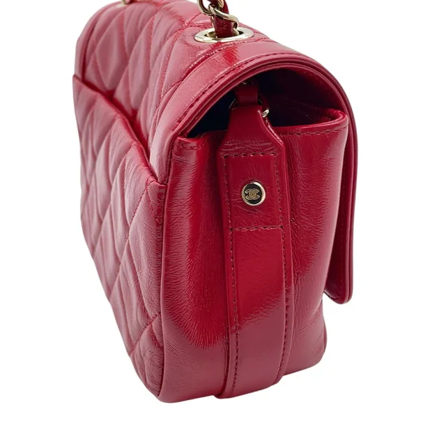 Chanel Matelasse ChainShoulder Bag Red shiny calf Size 20 in Red from GALLERY RARE, photo 10 of 14