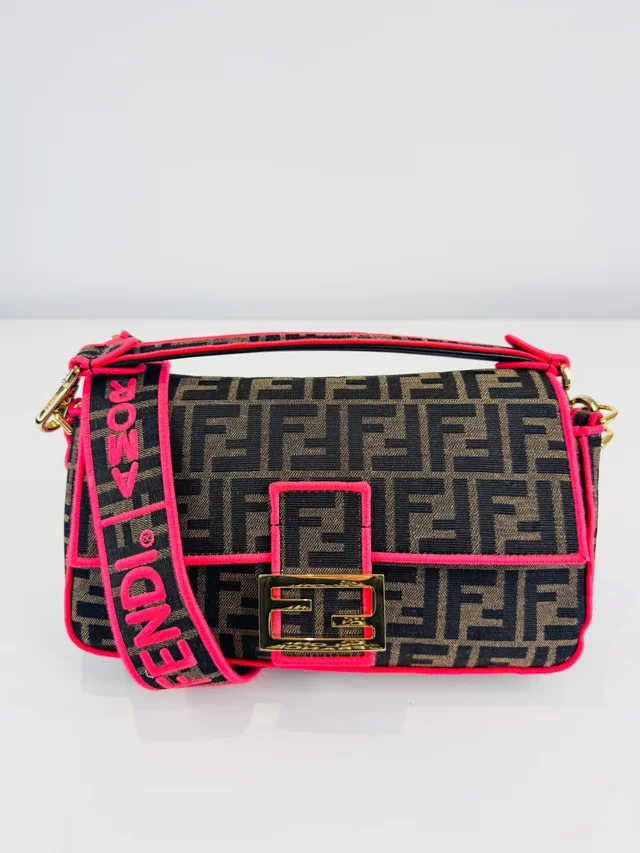 Fendi Zucca Canvas Crossbody Baguette Bag in Canvas from Edit Second Hand