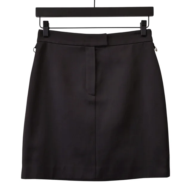 Fendi Ebano Black Satin Mini Skirt in Black Satin from Clotheshorse Anonymous