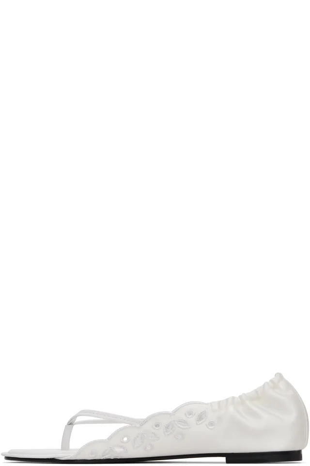 JACQUEMUS White 'The Flat' Sandals, photo 3 of 5 from SSENSE
