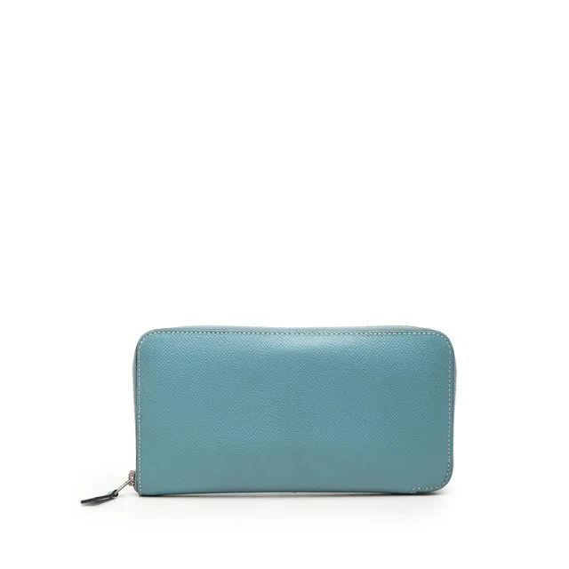 Blue Hermès Epsom Azap Long Wallet in Blue Epsom leather from Designer Revival