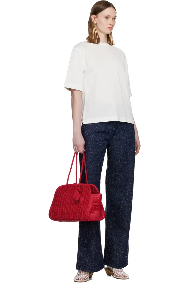 JACQUEMUS Red 'The raffia Turismo' Bag, photo 4 of 4 from SSENSE