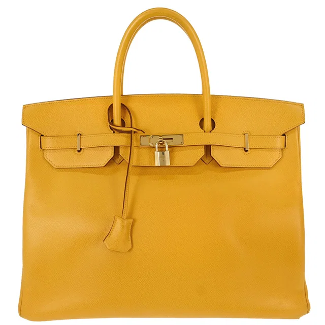 Hermès Jaune Courchevel Birkin 40 Handbag in Yellow from AMORE Vintage Tokyo