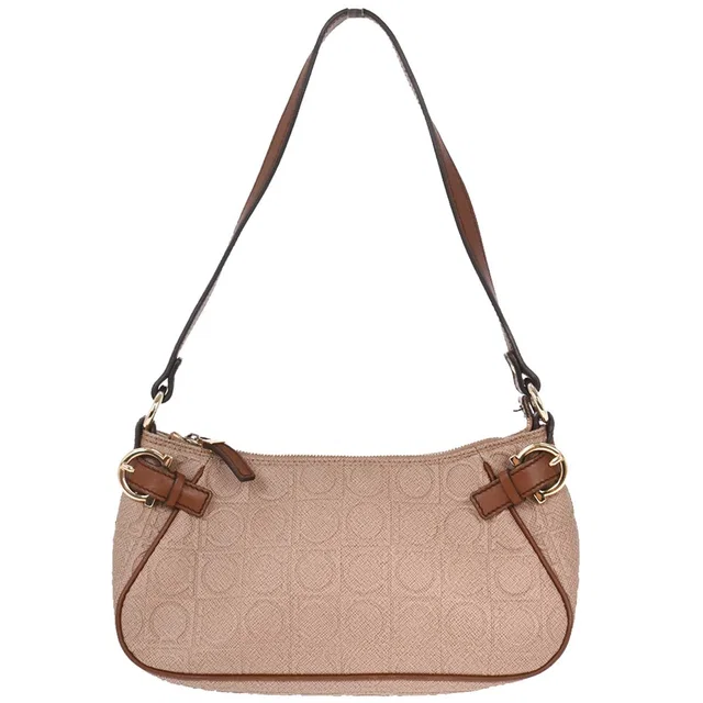 Ferragamo Brown Gancini Handbag in Brown Leather from AMORE Vintage Tokyo