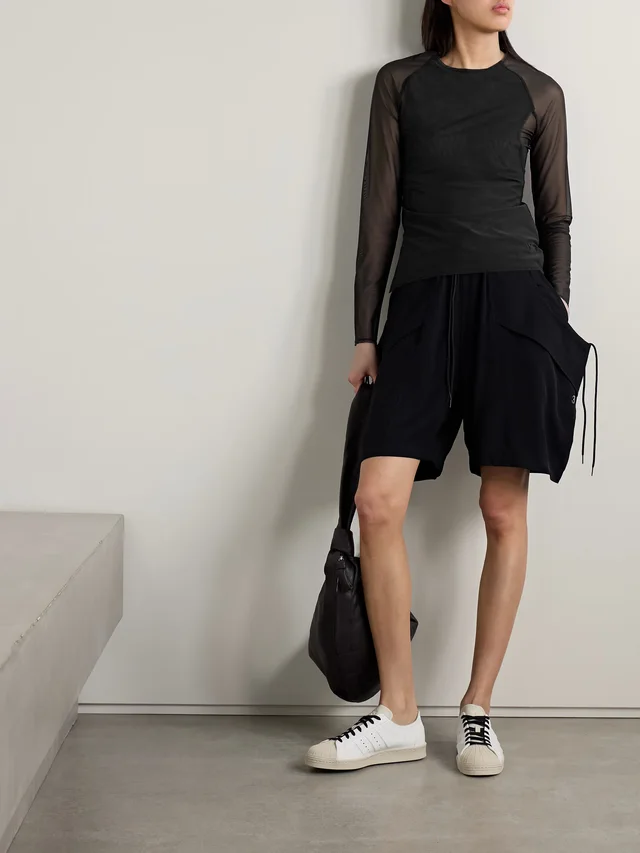 ADIDAS ORIGINALS + Y-3 layered stretch recycled-mesh shirt in Black, photo 2 of 2 from NET-A-PORTER (Canada)