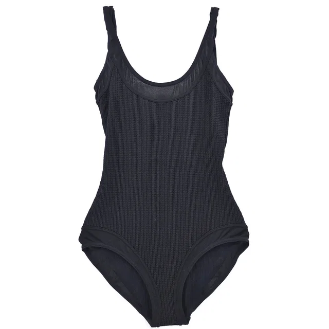 Chanel Swimwear Swimsuit Black #38 in Black Nylon from AMORE Vintage Tokyo