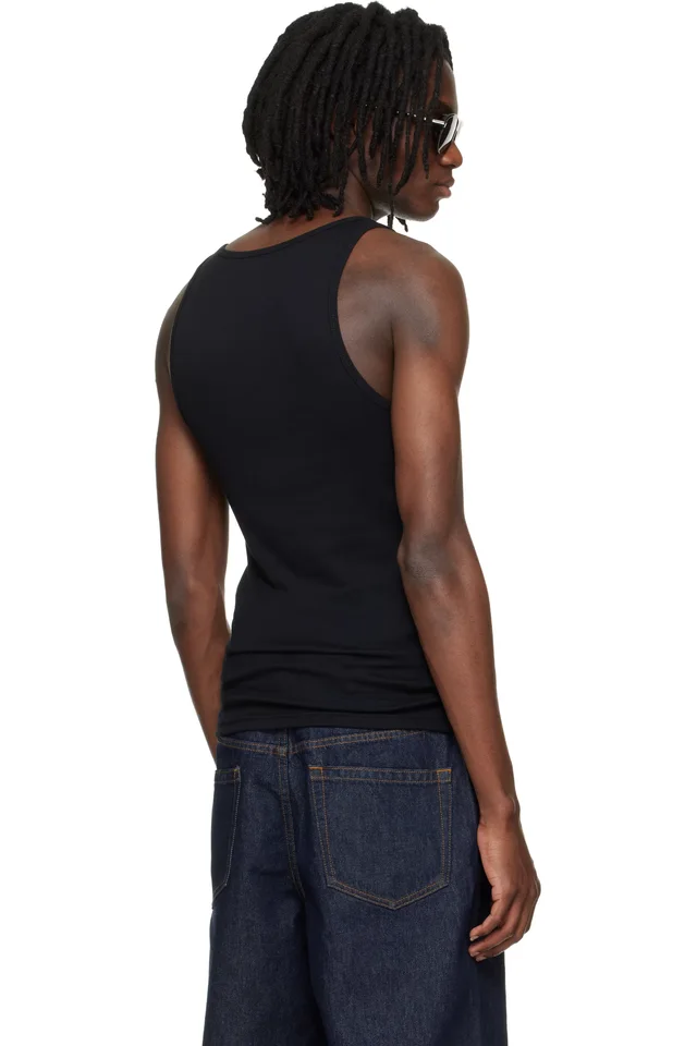 TOM FORD Black Cotton Modal Rib Tank Top, photo 3 of 4 from SSENSE