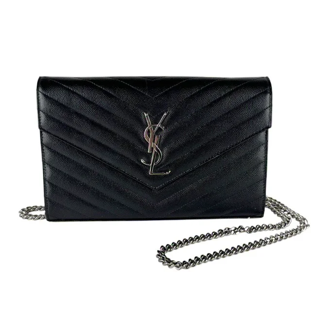 Saint Laurent Chain Wallet Cassandra Classic Shoulder Bag in Leather from The Reluxe