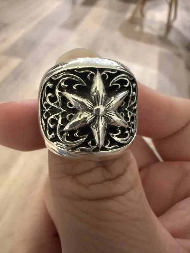 Georg Jensen Chrome Heart Star Ring in Silver in gray|silver from Grailed