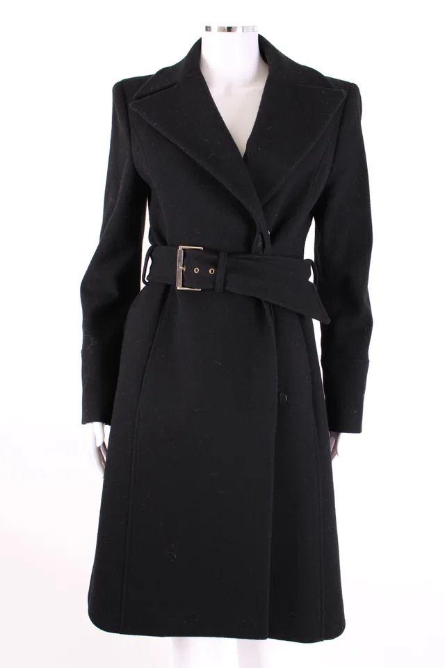 Versace Wool Coat Black in Black Wool from Luxury Promise