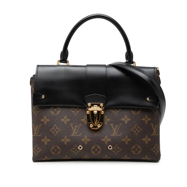 Brown Louis Vuitton Monogram One Handle Flap MM Satchel in Brown Coated canvas from Designer Revival