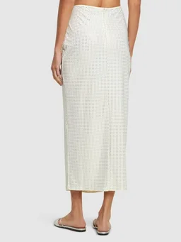 Weworewhat Long skirt with ruching in 80% Nylon, 20% Spandex, photo 3 of 5 from LUISAVIAROMA