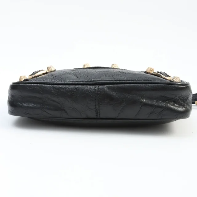 Balenciaga The Hip Shoulder Bag Black in Black Leather from VINTAGE QOO TOKYO, photo 9 of 10