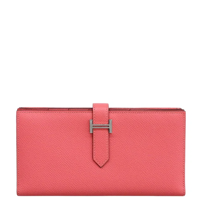 Hermès 2019 Bearn Soufflet Rose Azalee in Pink Epsom leather from VINTAGE QOO TOKYO