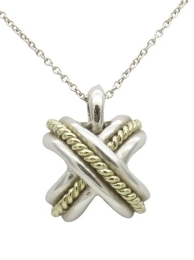 Tiffany & Co. Sterling Silver And 18k Gold Pendant Necklace in silver|gold|gray from Poshmark
