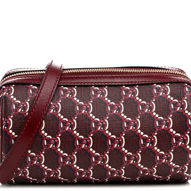 Gucci GG Shadow Monogram Ophidia Crossbody Bag Rosso Ancora Red in Red Coated canvas from FASHIONPHILE, photo 8 of 12