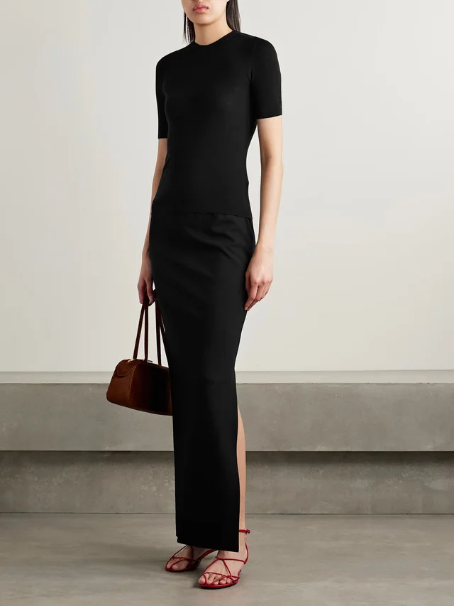 KHAITE Celina ribbed wool-blend top in Black, photo 2 of 2 from NET-A-PORTER (Canada)